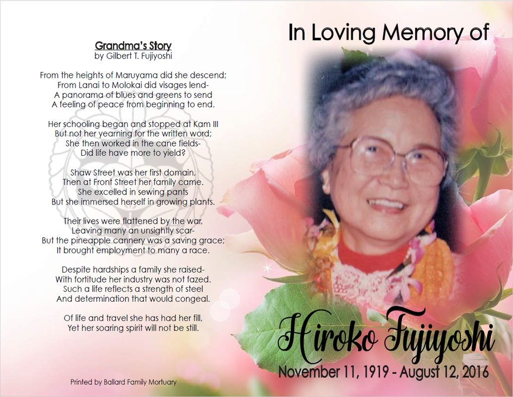 Life in Words - Ai (love) Grandma Hiroko Fujiyoshi November 27